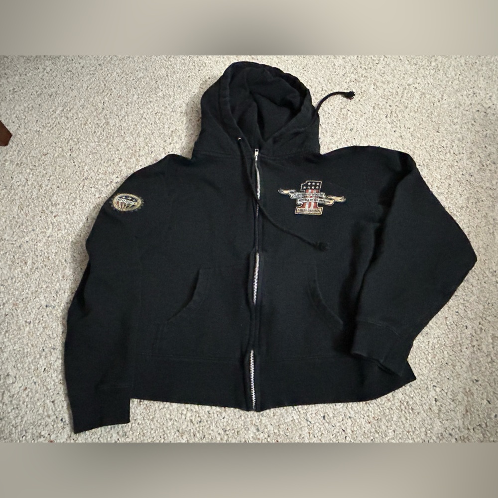 KID ROCK x Harley Davidson Motorcycle Sweatshirt Full Zip Hoodie Womens Size L